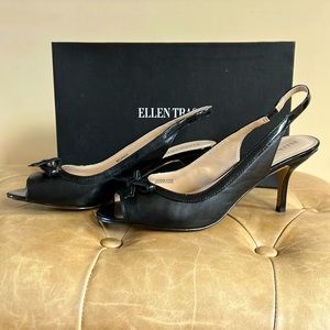 Ellen Tracy Belinda, black sling back shoes, 8 1/2